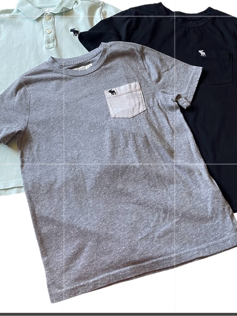 Abercrombie Kids Bundle Boys Three Shirts
Short Sleeves Black, Gray & Mint - Picture 8 of 8